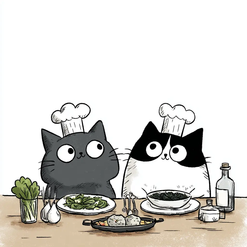 Cutes cats with chef hat